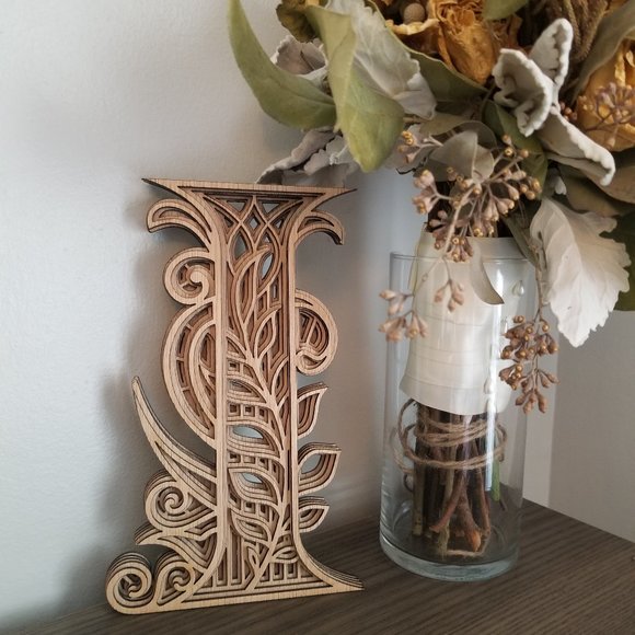 Letter A B C D E F G H I-Wood Multi-layer Monogram - Picture 9 of 16